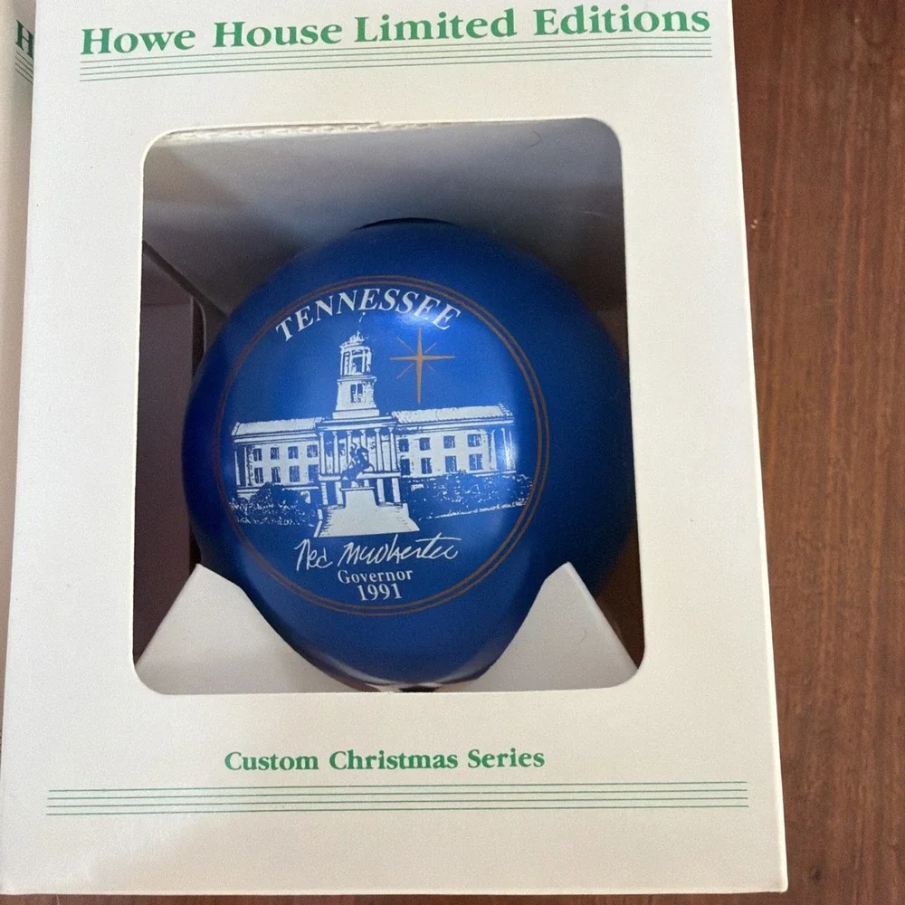 Vintage Tennessee Governor Ned McWherter 1991 And 1993 Limited Edition Ornaments